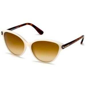 Tom Ford beige Frame Brown Arms Gradient 60mm Lens Sunglasses TF342 NEW